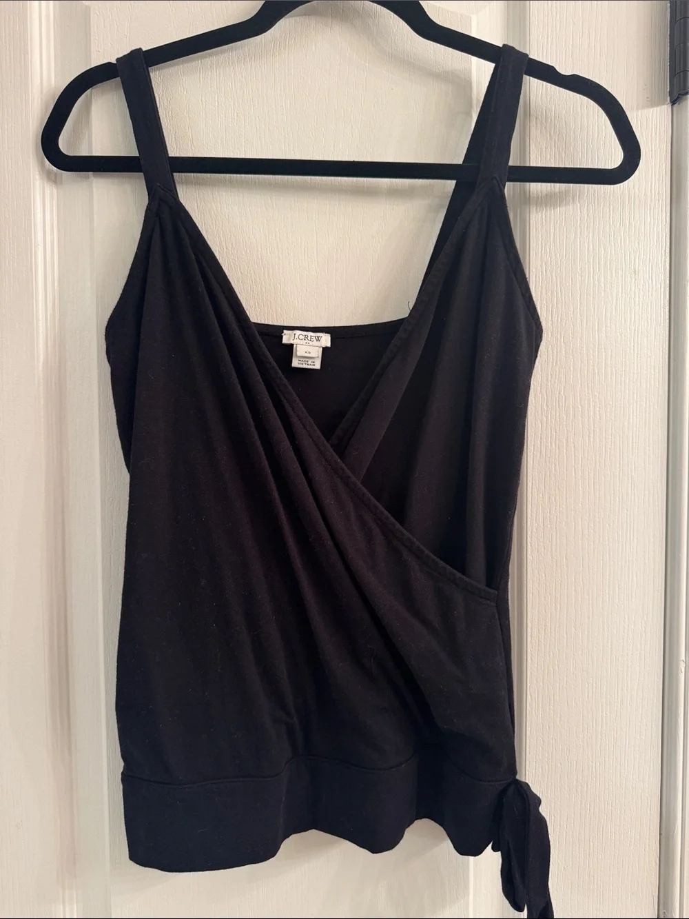 J. Crew Black Sleeveless Wrap Tank with Side Tie